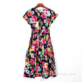 Women Short Sleeve Printing Dress